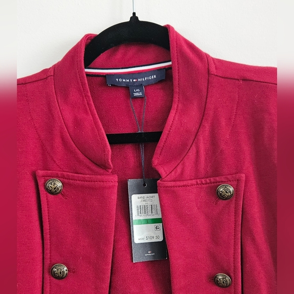 NWT Tommy Hilfiger Women's Casual Band Jacket Chili Red Color - Size Large - Picture 4 of 11